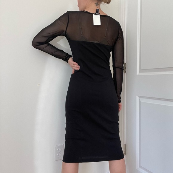 H&M Bodycon Midi Dress with Sheer Sleeves - Picture 6 of 8